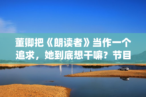 董卿把《朗读者》当作一个追求，她到底想干嘛？节目分析(朗读者董卿朗读的文章)
