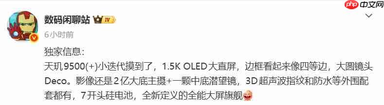 vivo X300s新机配置曝光！1.5K OLED大直屏+2亿像素大底主摄