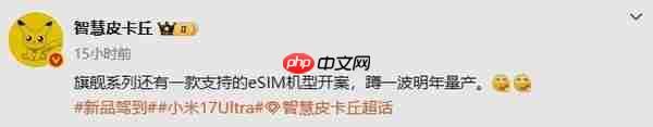 曝小米明年将推出eSIM旗舰手机 或命名为小米17 Air