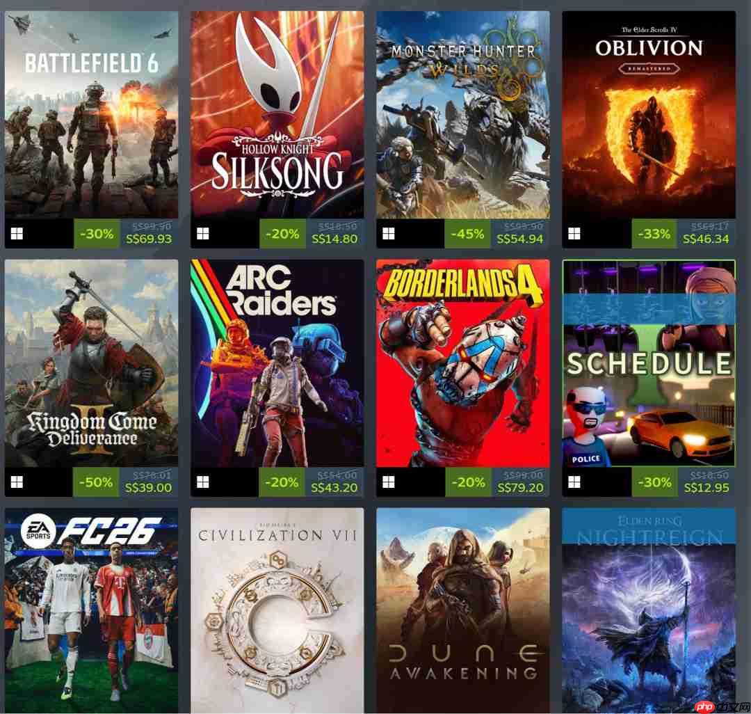 2025年Steam收入榜 《战地6》《无主之地4》上榜铂金级