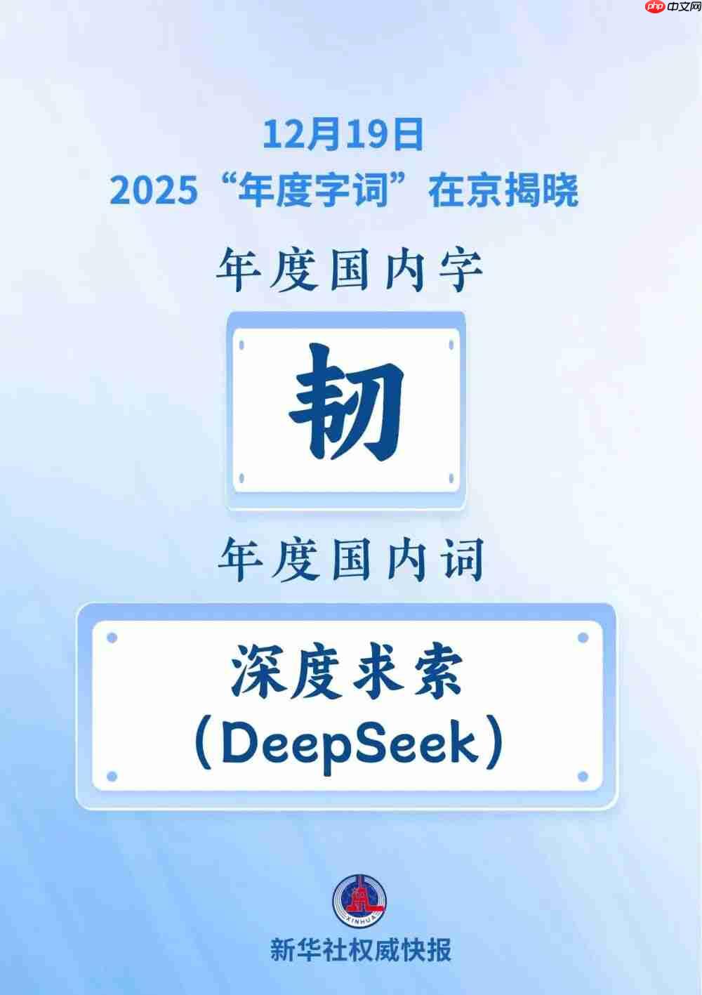 2025 年度国内词：“深度求索（DeepSeek）”