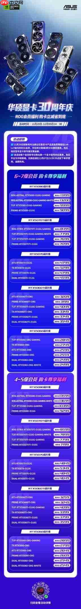 华硕显卡30周年礼遇，立减优惠不停歇！