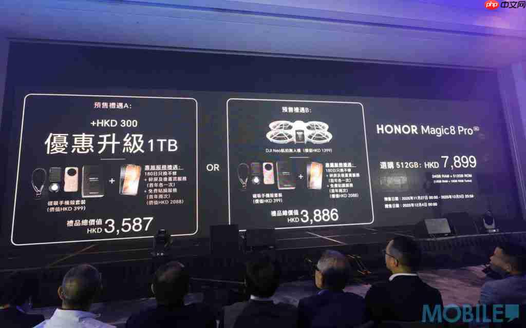 HONOR Magic8 Pro 港版发布!入场价 $7,899 起,S8 Elite Gen 5 配 2 亿长焦、高达 $3,886 预售优惠