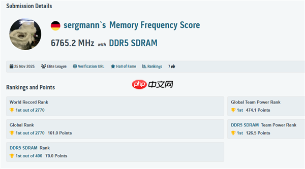 DDR5-14000不是梦！全新超频世界记录达成13530MT/s
