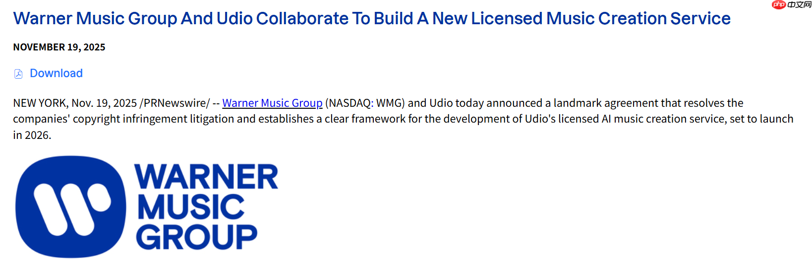 华纳音乐与 Udio 达成版权和解，推出 AI 音乐创作平台