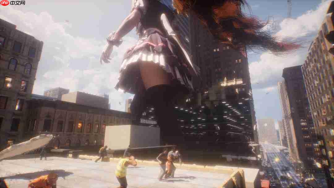 《女巨人游乐场》新截图 巨大美女大肆破坏城市