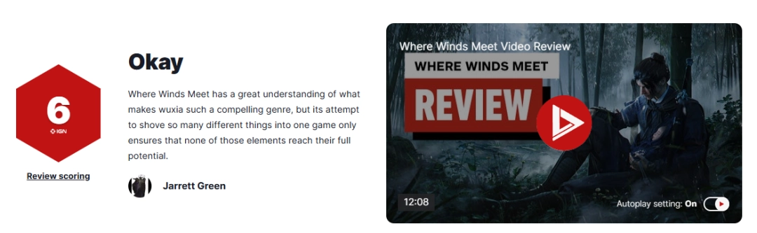 《燕云十六声》M站均分72：内容太多无法发挥潜力！