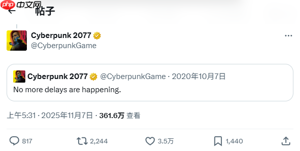 CDPR调侃《GTA6》延期 引发玩家抨击：你也配开玩笑？