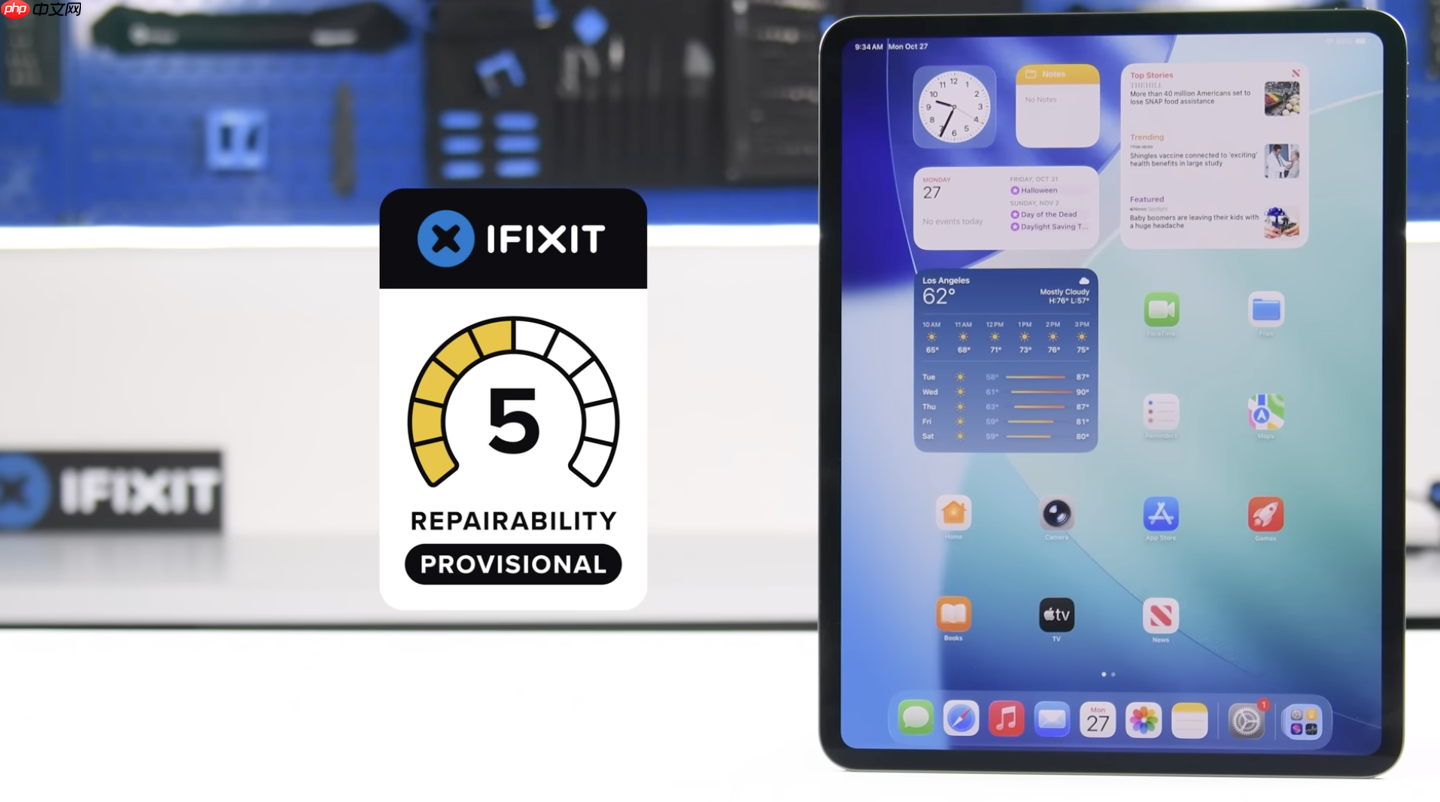 iFixit 拆解苹果 M5 iPad Pro：难修，但可以修