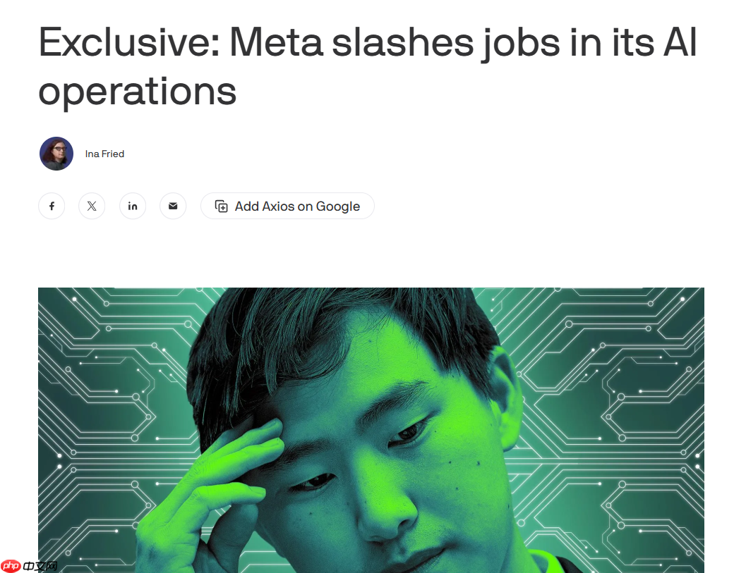 Meta AI 部门大裁员 600 人