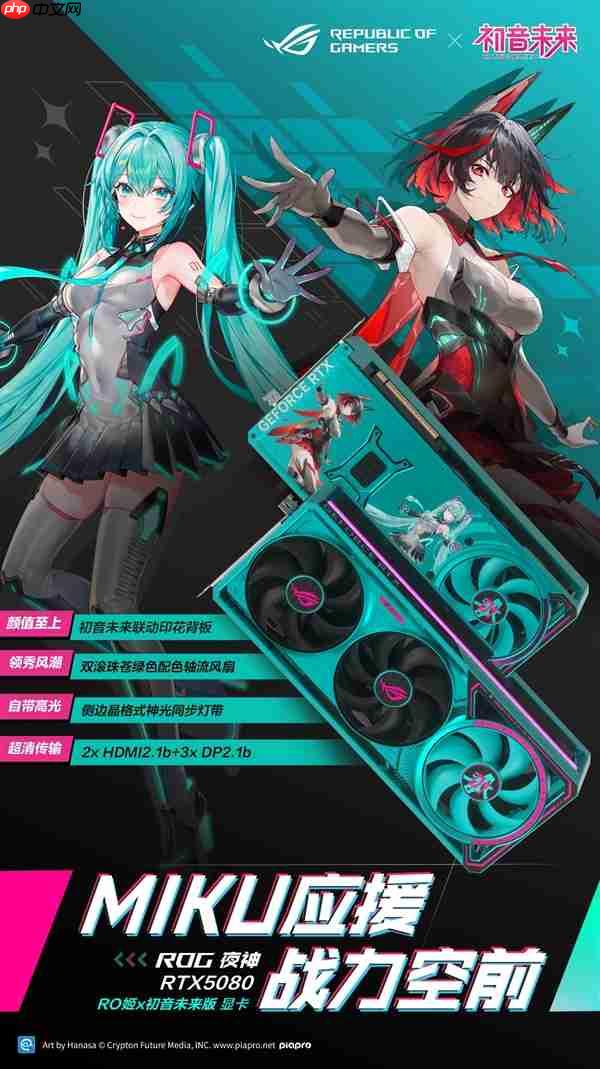 双11梦幻之选 ROG夜神RTX5080 RO姬x初音未来版显卡
