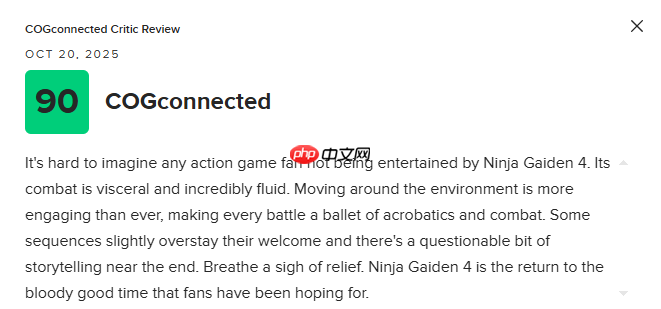 《忍者龙剑传4》M站均分83分:血脉贲张的华丽回归!