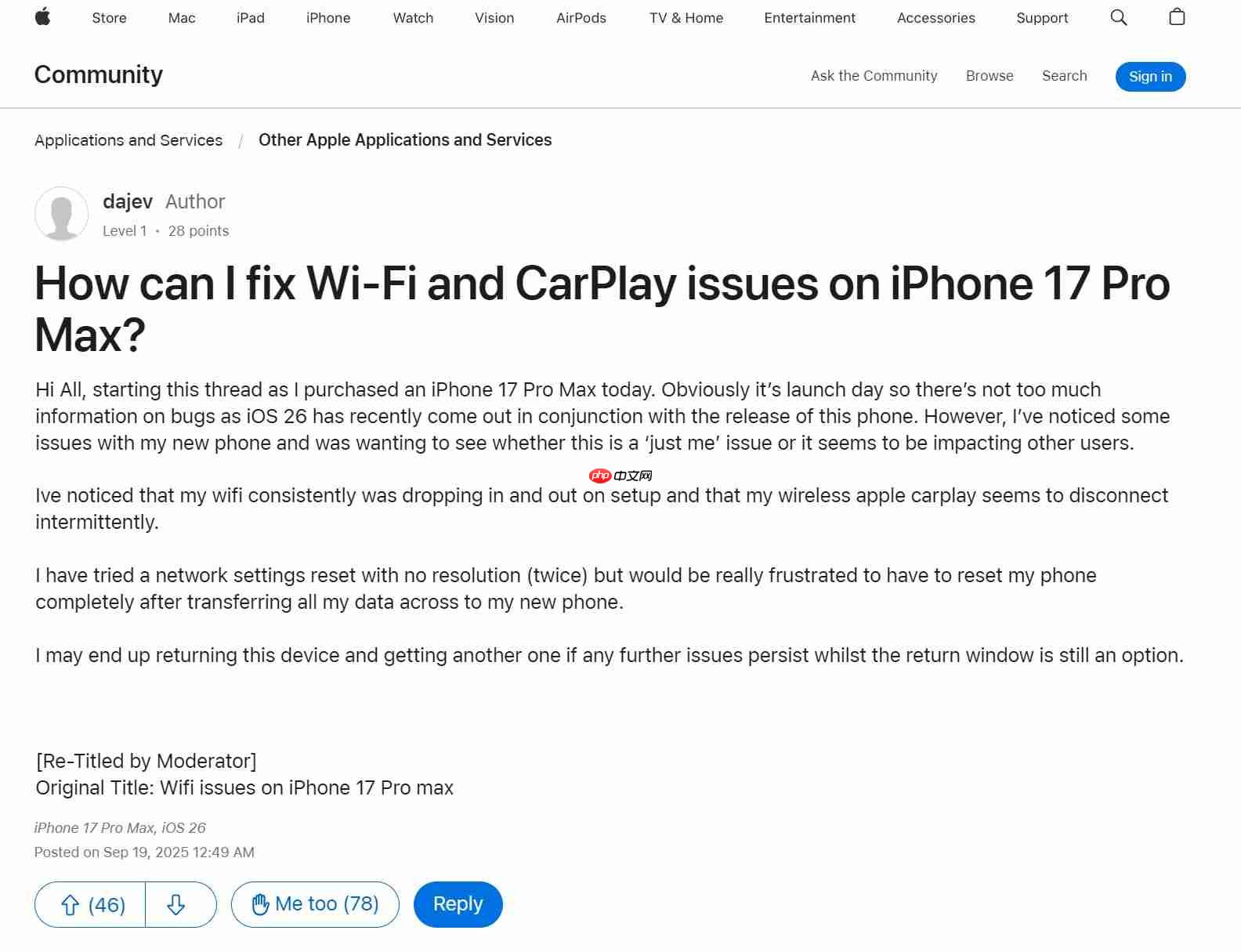 iPhone17系列与Air搭载自研N1芯片，疑出现Wi-Fi断连问题
