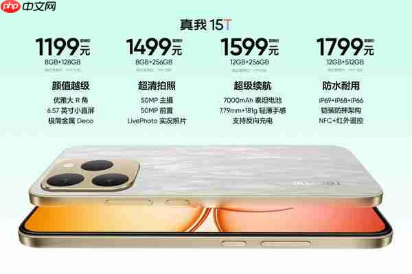真我15系列手机发布 7K电池＋超强影像 1199元起售