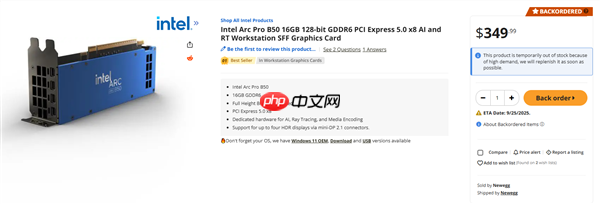 上市十天：Intel锐炫Pro B50火速登顶畅销榜首！16GB大显存2999元