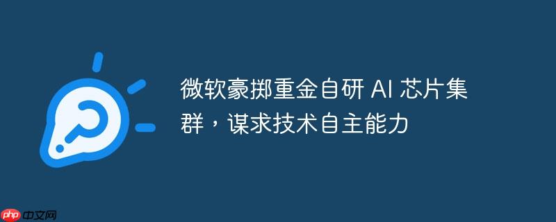 微软豪掷重金自研 AI 芯片集群，谋求技术自主能力