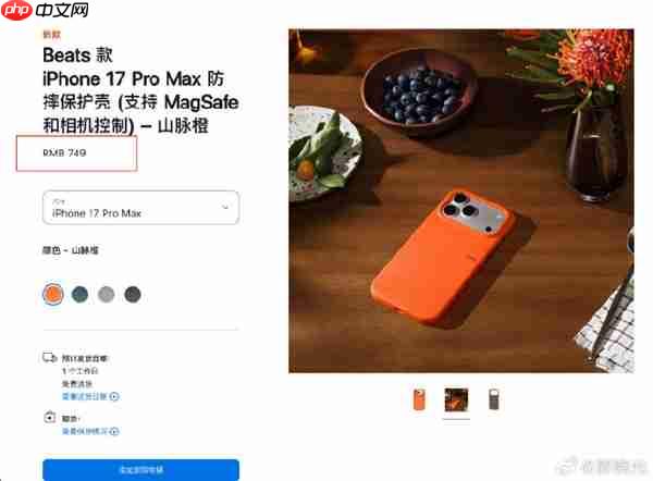 苹果推出iPhone 17系列斜挎挂绳 售价479元：还有749元的保护壳