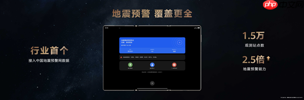 行业首个！华为Mate XTs非凡大师接入中国地震局数据：预警能力提升2.5倍