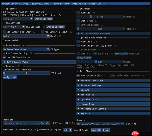 AMD RX 7800 XT使用FSR 4：《光与影》1440p超100帧高于原生
