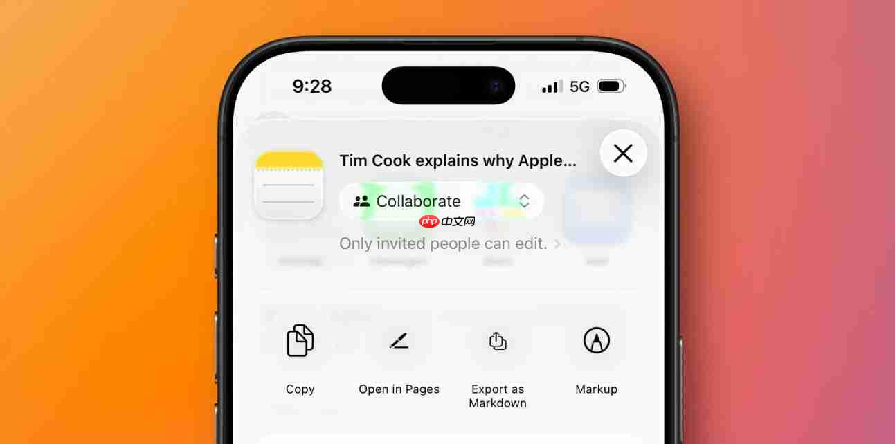 iOS 26备忘录首次支持Markdown导入导出功能