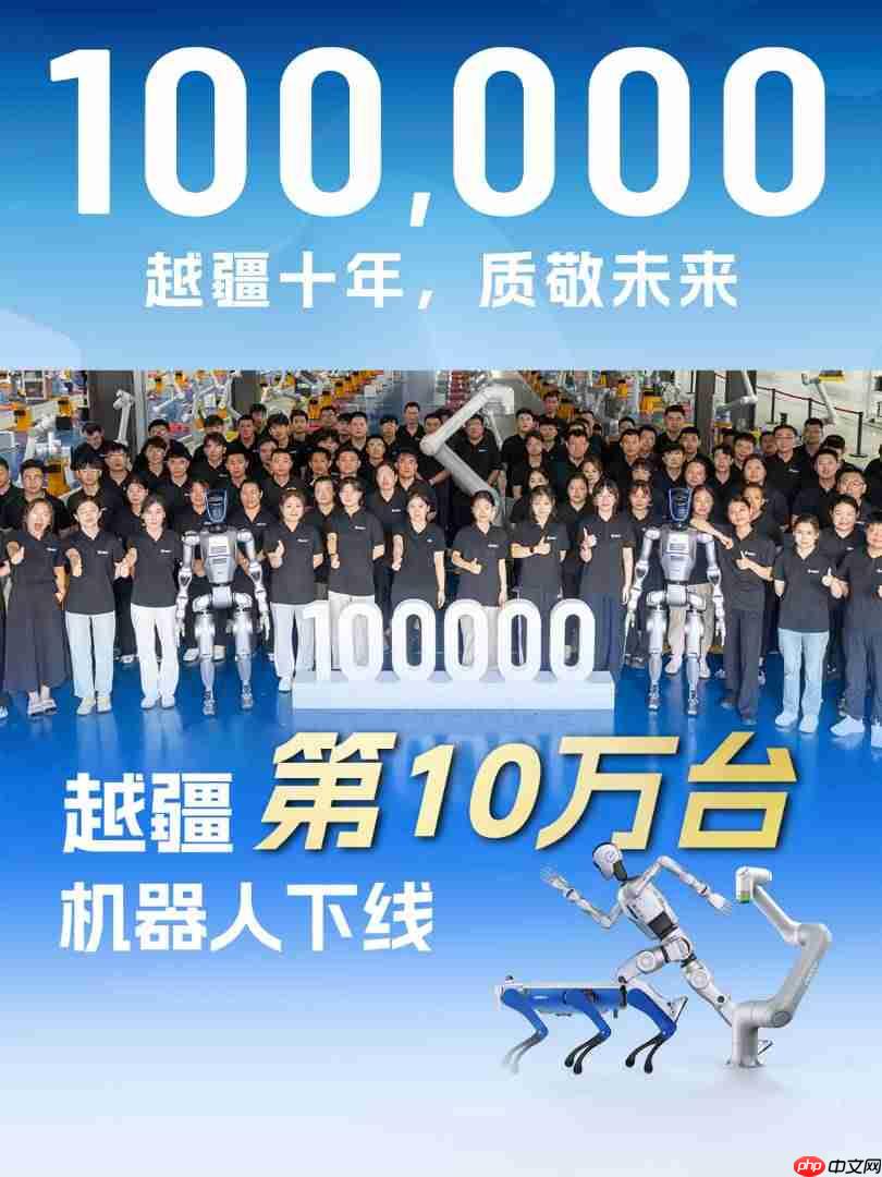 国内首家，越疆第 10 万台机器人下线