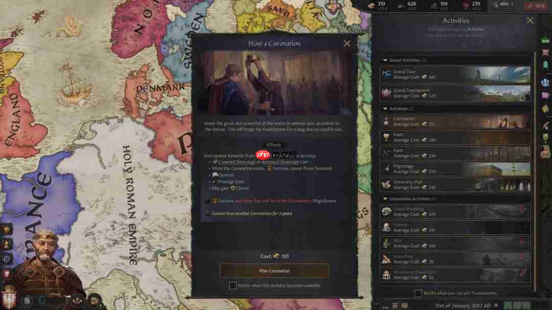 《十字军之王3》新DLC“加冕典礼”将于9月9日上线