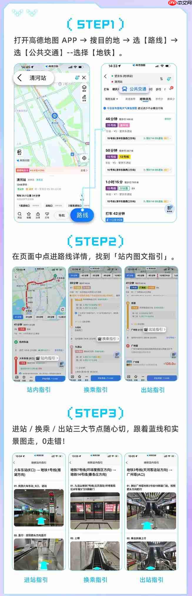 地铁不迷路，高德地图全新上线站内实景图文指引