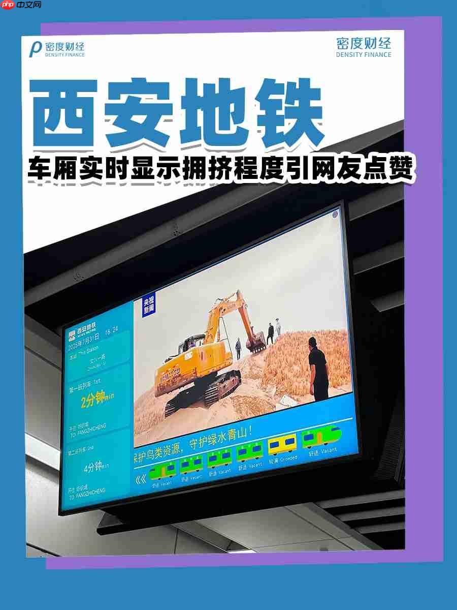 地铁实时显示车厢拥挤情况，西安工作人员回应称近期才升级、不是全线路覆盖