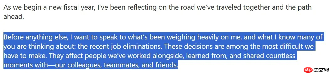 微软年内裁员1.5万人引争议 CEO坦言十分内疚！