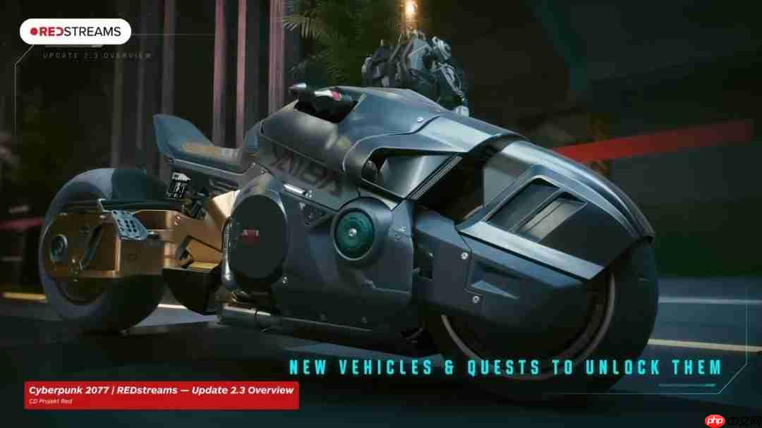 《赛博朋克2077》2.3版更新视频 晶彩车衣智动驾驶