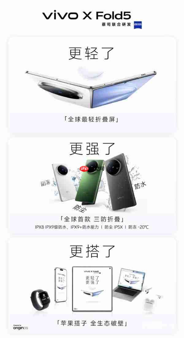 vivo X Fold 5明日发布！全球最轻和全球首款三防折叠