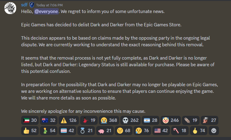 Dark and Darker法律纠纷再起波澜：免费版本再次下架