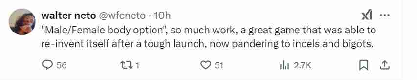 堕落之主更新引争议：传统性别选项回归背后的复杂讨论