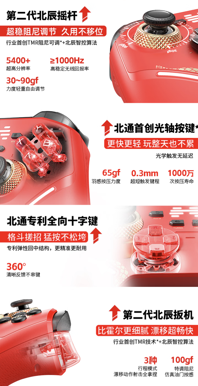北通鲲鹏 40 手柄“巳蛇限定版”开售:蛇纹元素丝印、搭 TMR 阻尼可调摇杆,首发 309 元