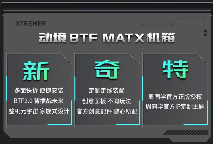 威刚 XPG 动境 BTF MATX 机箱开启预售:定制走线装置、双配色,首发 199 元