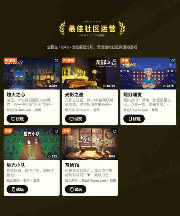 把光都对准这里!2024TapTap聚光灯GameJam大奖名单公布!