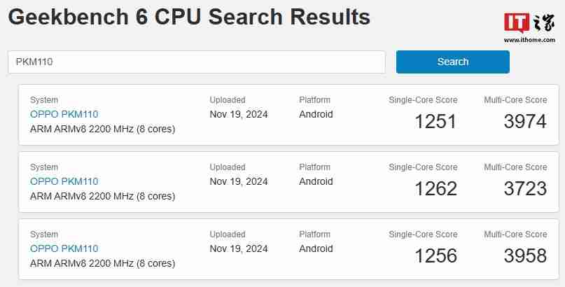 OPPO“PKM110”"PKK110" 手机现身 GeekBench：天玑 8350，预计为 Reno 13 系列新机