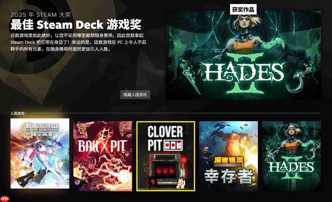 2025年Steam大奖名单 《空洞骑士：丝之歌》获年度游戏