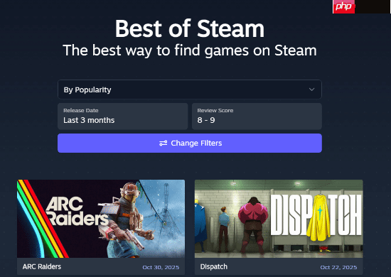 拒绝游戏荒！玩家自制Steam游戏发现网站:超简洁