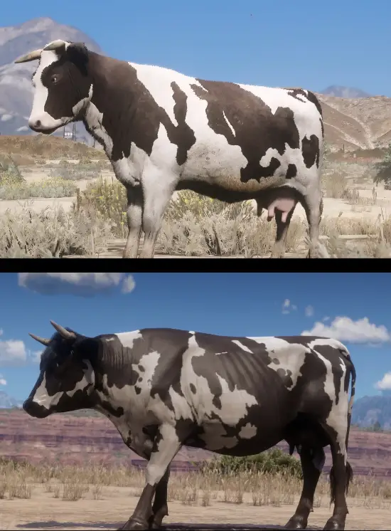 抽象建模看笑了！玩家对比《给他爱5》&《荒野大镖客：救赎2》动物建模