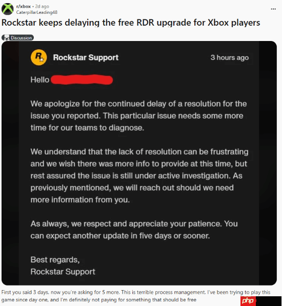 Xbox 360版《荒野大镖客》迟迟无法升级 R星：需要更多时间