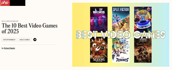 《时代》杂志揭晓今年十大最佳游戏！第一名实至名归