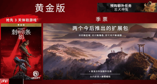 《刺客信条影》明年没有大规模DLC：仍会提供更新支持