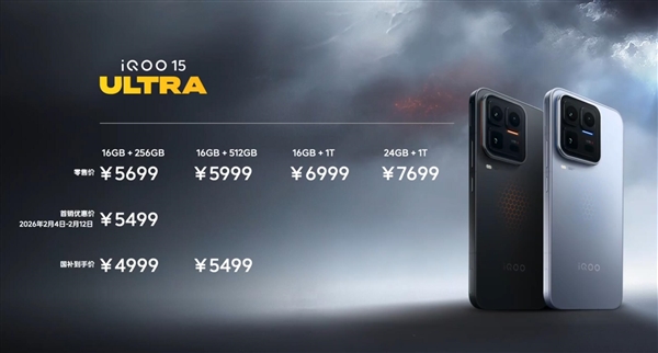 行业首款性能Ultra来了！iQOO 15 Ultra正式发布：4999元起
